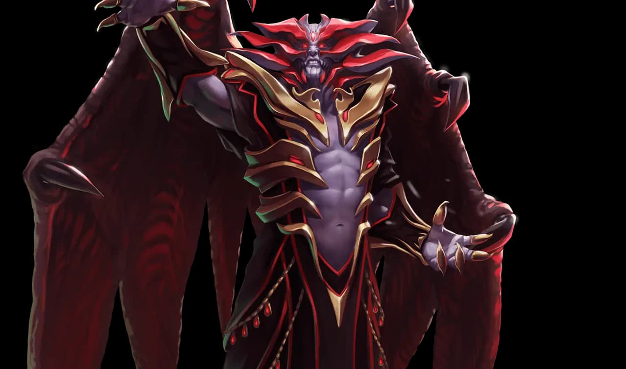 Zamorak against red smoke